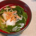 モイモイ♡'s cooksnap of when they made 桜えびとほうれん草の❀お吸い物❀.