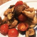 yokomaru's cooksnap of when they made 【夏バテ対策】鶏肉とトマトのにんにく炒め.