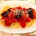 ゜｡Maple。゜'s cooksnap of when they made ベーコンと茄子のトマトソースパスタ.