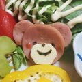 虹色♪︎ちゅーりっぷ's cooksnap of when they made ボロニアソーセージdeキャラ弁くまちゃん.