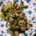 朝千葉's cooksnap of when they made 簡単！菜っ葉と豚バラのごま油炒め.