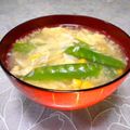 ＠迷子＠'s cooksnap of when they made 簡単コーンと絹さやのフワトロ中華卵スープ.
