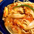 てつちゃ's cooksnap of when they made 絶品☆☆カニトマトスパゲッティ.