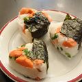 スタイリッシュママ's cooksnap of when they made 彩り弁当＊焼き鮭とチーズのおにぎり＊.