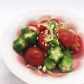まこさんど's cooksnap of when they made オクラトマトとみょうがのごまポン酢.