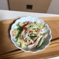 azusonomi's cooksnap of when they made ほんのり甘いキュウリとカニカマのサラダ.