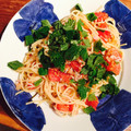 kaokaofood's cooksnap of when they made トマトと紫蘇としらすの和風冷製パスタ.