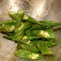 Paarukoo's cooksnap of when they made レンジで簡単☆オクラの中華胡麻和え。.