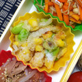 nosso's cooksnap of when they made 枝豆ととうもろこしのかき揚げ.