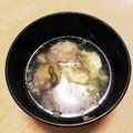 take♪aki♪'s cooksnap of when they made 餃子のタネと卵でふわふわ中華スープ.