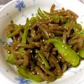 メーメーひつじ's cooksnap of when they made ピーマンとつきこんにゃくのきんぴら.