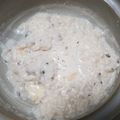 harukapad♬'s cooksnap of when they made 超簡単な豆乳チーズリゾット.
