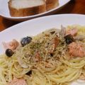 だんごくっく's cooksnap of when they made 生鮭としめじのクリームパスタ.