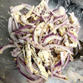 Amerixx's cooksnap of when they made 鶏ささみと紫たまねぎのタパス.