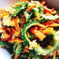 ハムをハサミで切る's cooksnap of when they made ☀ゴーヤと人参のしりしり☀チャンプルー.