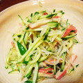たいちゃん☆よしこ's cooksnap of when they made 簡単.もやし、きゅうり、かにかまの酢の物.