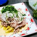 かおりかざり's cooksnap of when they made 牛しゃぶと焼きナス、白髪ねぎのゴマドレ♪.
