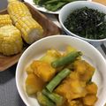 リラシャン's cooksnap of when they made 〔常備菜〕簡単♪カボチャとインゲンの煮物.