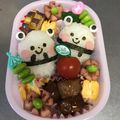 あず☆あみ's cooksnap of when they made キャラ弁＊簡単♪ツインズパンダちゃん弁当.