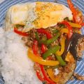 chibijuju's cooksnap of when they made タイ料理ガパオライス　 トロ玉フライ添え.