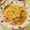 食べシュリー's cooksnap of when they made なすベーコン☆パスタ（ガーリック味）.