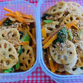 Nekozame's cooksnap of when they made 【簡単】蓮根と小松菜と人参の胡麻和え.
