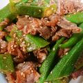 ＭＩ−ＳＡＮ's cooksnap of when they made 牛肉とおくらの炒めもの.