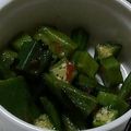 ヨシヨッシー's cooksnap of when they made オクラと塩昆布の梅肉和え.