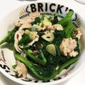 YUKIKI☆'s cooksnap of when they made つるむらさきと豚こまのピリ辛ニンニク炒め.