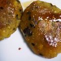 カメリア22's cooksnap of when they made さつまいもの煮物リメイク♪みたらし芋餅♪.