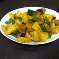 クックEIKX84☆'s cooksnap of when they made かぼちゃとじゃがいも、ピーマンのサブジ.