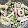 猫のしっぽ♡'s cooksnap of when they made ハム・竹輪と胡瓜のわさびマヨサラダ♪簡単.