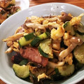 低カロ探検隊's cooksnap of when they made お弁当にも！きのこときゅうりの卵炒め.