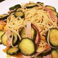 エミンコリニスタ☆'s cooksnap of when they made ベーコンとなすとズッキーニの和風パスタ.