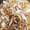 ☆ゆかねえさん☆'s cooksnap of when they made おかわり続出！キャベツの炒め物そぼろ風.