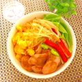 hikarin♪'s cooksnap of when they made 魚肉ソーセージとカニカマ焼肉のタレ味です.