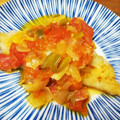 gumicha's cooksnap of when they made 完熟トマトで！トマトソースのムニエル♪.