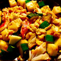 ame-ikuru's cooksnap of when they made かにかまとズッキーニの卵炒め.