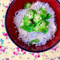 ふたごゆき's cooksnap of when they made 1人ランチや朝食に☆小さなオクラしらす丼.