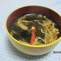 まねきねこにゃん's cooksnap of when they made もやし＆わかめの簡単中華風スープ.