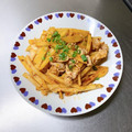 K0A9O0R8U♪'s cooksnap of when they made うまっ♡細切りじゃが豚のキムチマヨ炒め♪.