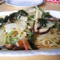 ぽんちゃん's cooksnap of when they made シャキシャキ水菜とキノコの和風パスタ.