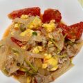 春♪'s cooksnap of when they made 【幼児食】豚肉とトマトの卵炒め.