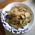 donuts★'s cooksnap of when they made ●茄子と舞茸の和風ニンニクジェノベパスタ.