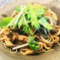 toritube's cooksnap of when they made ナスとしめじのわさび醤油パスタ.