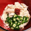 ◇よもぎ◇'s cooksnap of when they made 梅とオクラのそうめん.