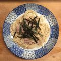 thanx's cooksnap of when they made 梅とツナと水菜のサッパリ冷製パスタ☆.
