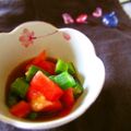haruku221's cooksnap of when they made オクラトマトの梅ドレッシングあえ.