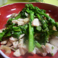 ゴースカ's cooksnap of when they made 鶏肉と菜の花としめじのガーリック炒め.