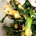 toyoane's cooksnap of when they made ニラとしめじのピリ辛たまごとじ.